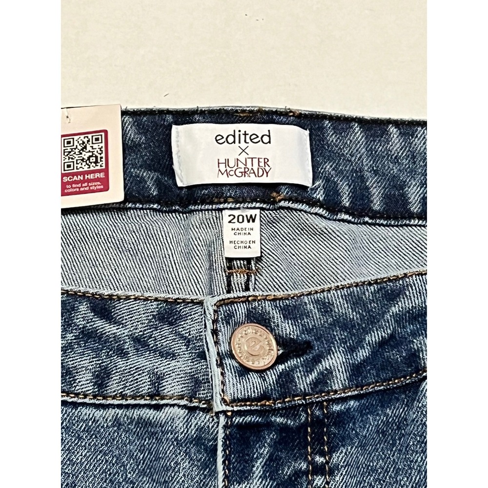 Edited x Hunter McGrady Blue Capri Jeans Plus Sz 20W Medium Wash Cuffed Cropped - Picture 7 of 8